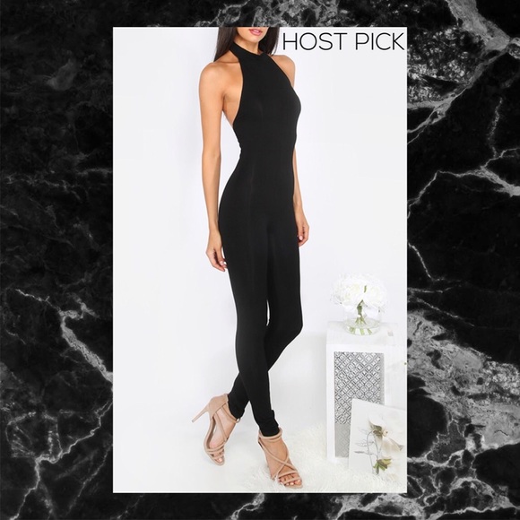 Pants - BLACK SLEEVELESS BACKLESS JUMPSUIT SZ S